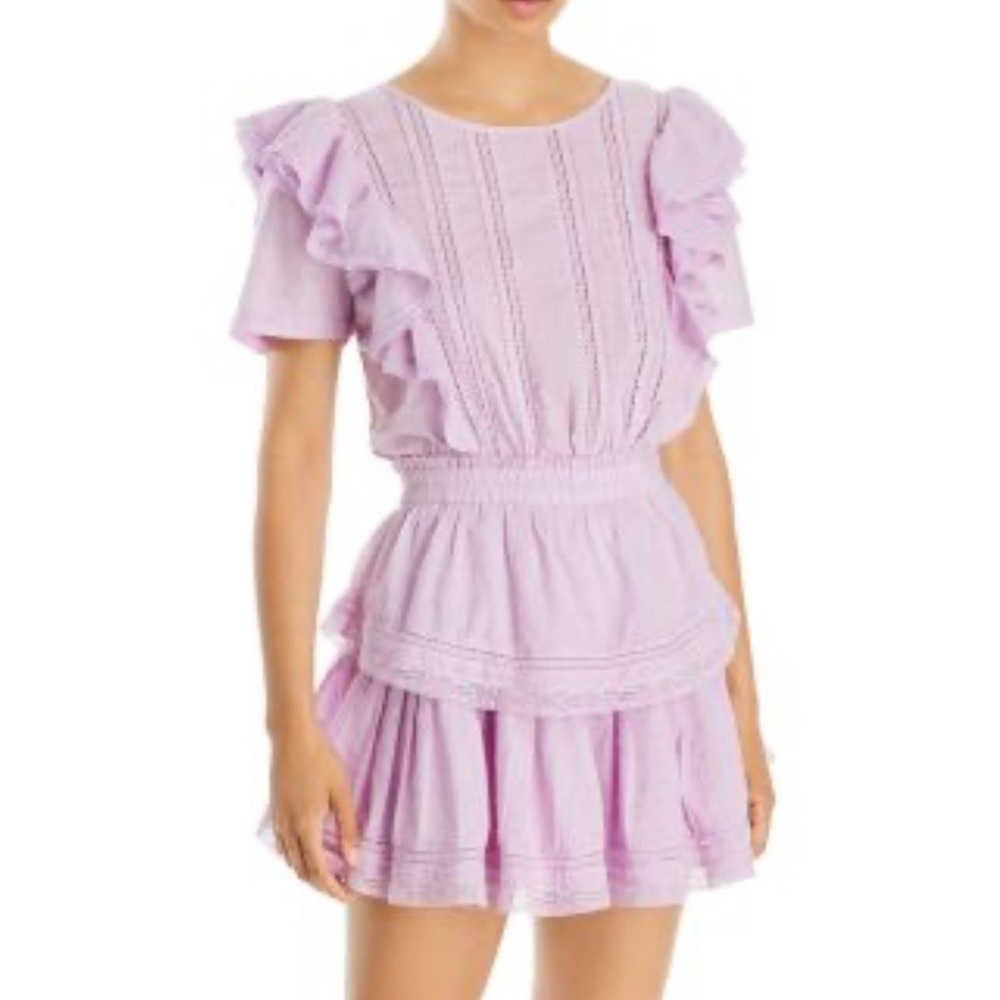 LoveShackFancy Purple Ruffled Tiered Sundress